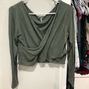 Green crop top